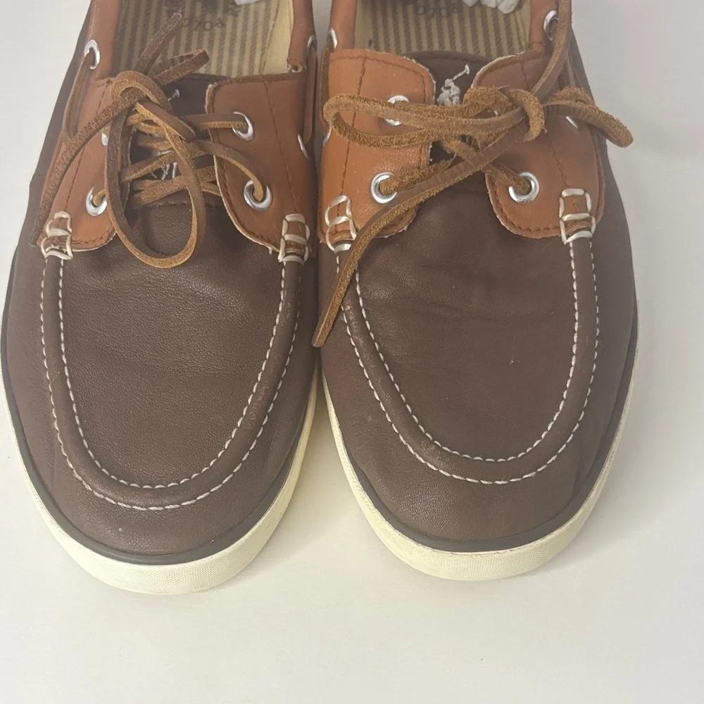 Polo Ralph Lauren Brown and Tan Boat Shoes